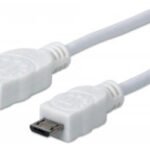 Cable Usb Manhattan - 1, 8 M, Usb A, Micro-Usb B, Macho/Macho, Color Blanco