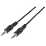 334594 Cable Auxiliar 3.5Mm Macho A Macho Color Negro De 1.8M -