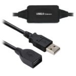 Cable Usb V2.0  Brobotix 150156 - Usb Tipo A Macho, Usb Tipo A Hembra, Macho/Hembra, 20 M, Negro