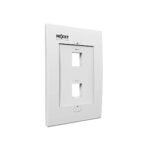 Placa De Pared Con Iconos De Identificación - 2 Puerto, Para Conectores Tipo Keystone Blanco
