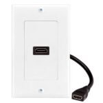 Tapa - Faceplate De 1 Panel Con Jack Hdmi C/Cable Hembra (Pigtail) - Universal, Standard, Blanco, Brobotix 073307
