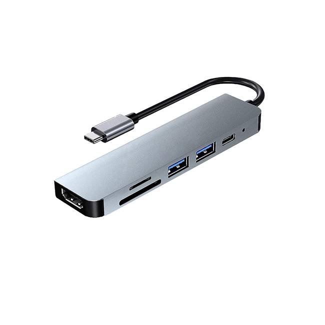 ACCUBA240_full.jpg Dockstation Hub Dbugg 6 En 1 Ub Gr Ub61 Hub 6 En 1 Ub61 Urban Balance - Con Cables Usb 3.0 O 2.0, Hdmi Y Usb Tipo C. Apertura Para Tarjeta Sd - Image 1