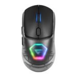 Mouse Game Factor Mow700 Inalámbrico - Carcasas Intercambiables, 2.4G+Bt, Pixart 3395, 26, 000 Dpi, Rgb, Negro